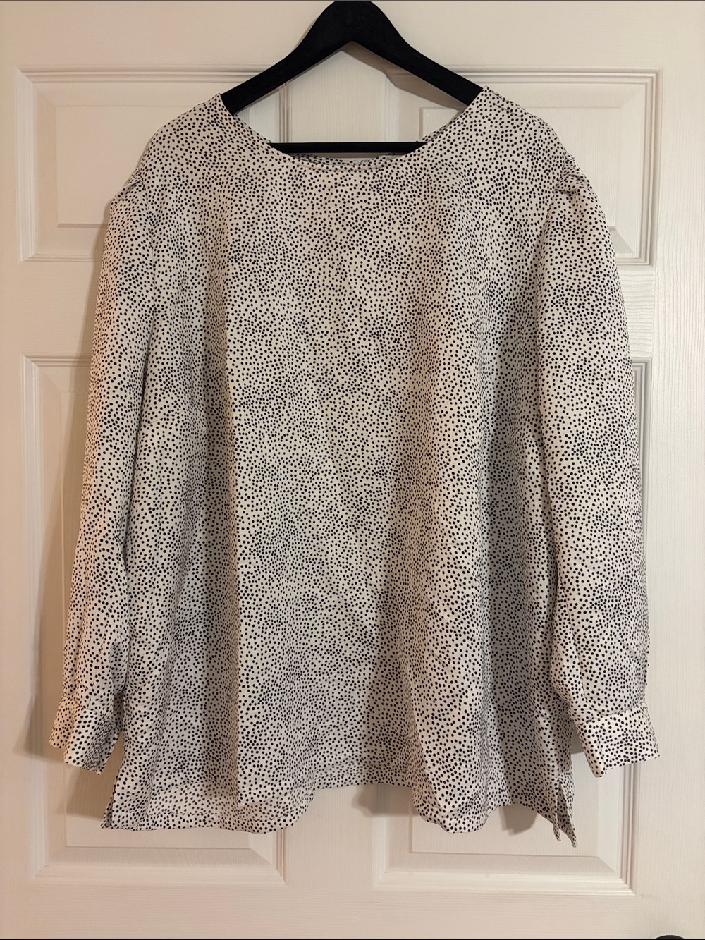 LOFT Plus Black White Micro Polka Dot Blouse Size 26 Plus